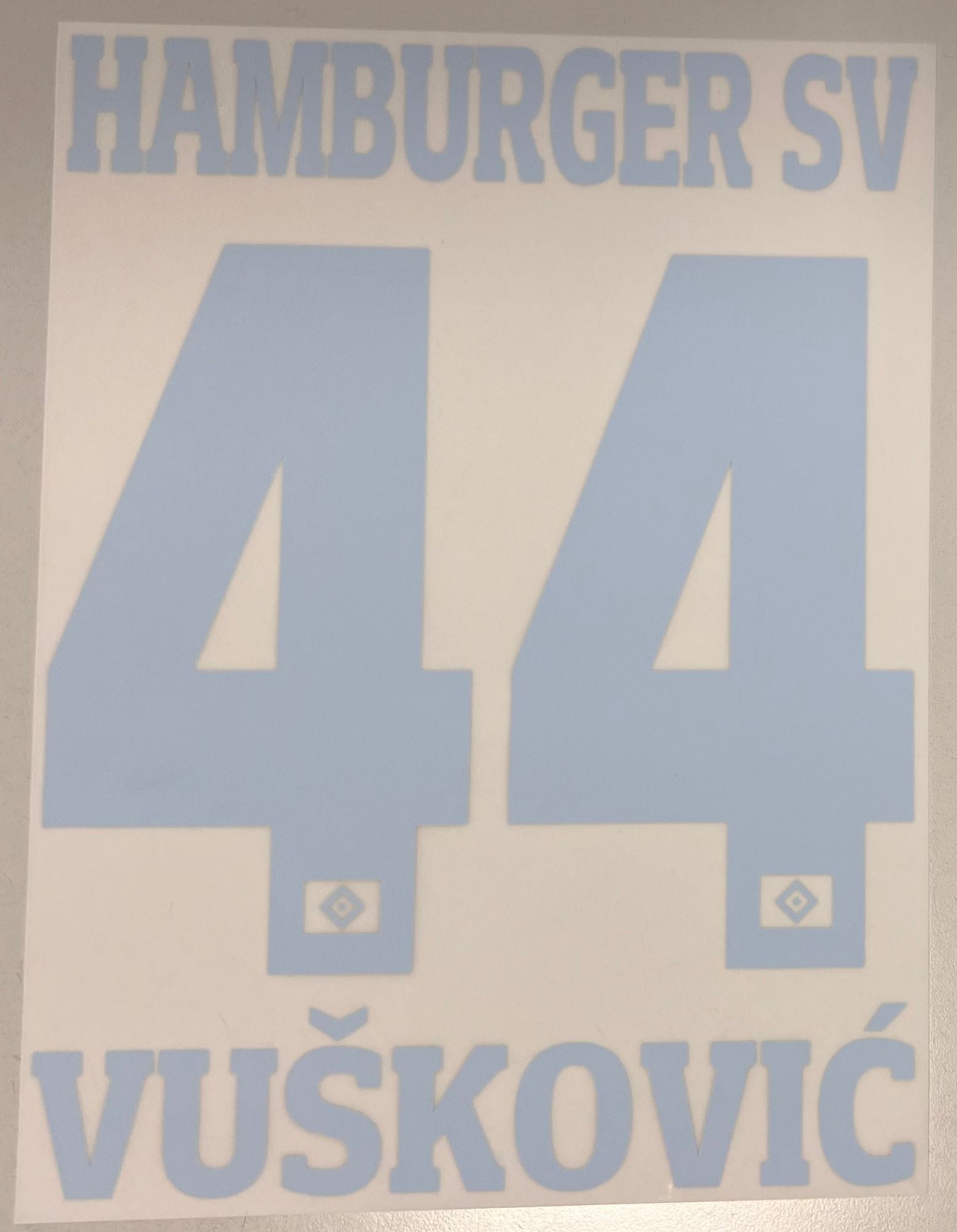 Original Trikot-Flock Hamburger SV 26cm - VUSKOVIC 44