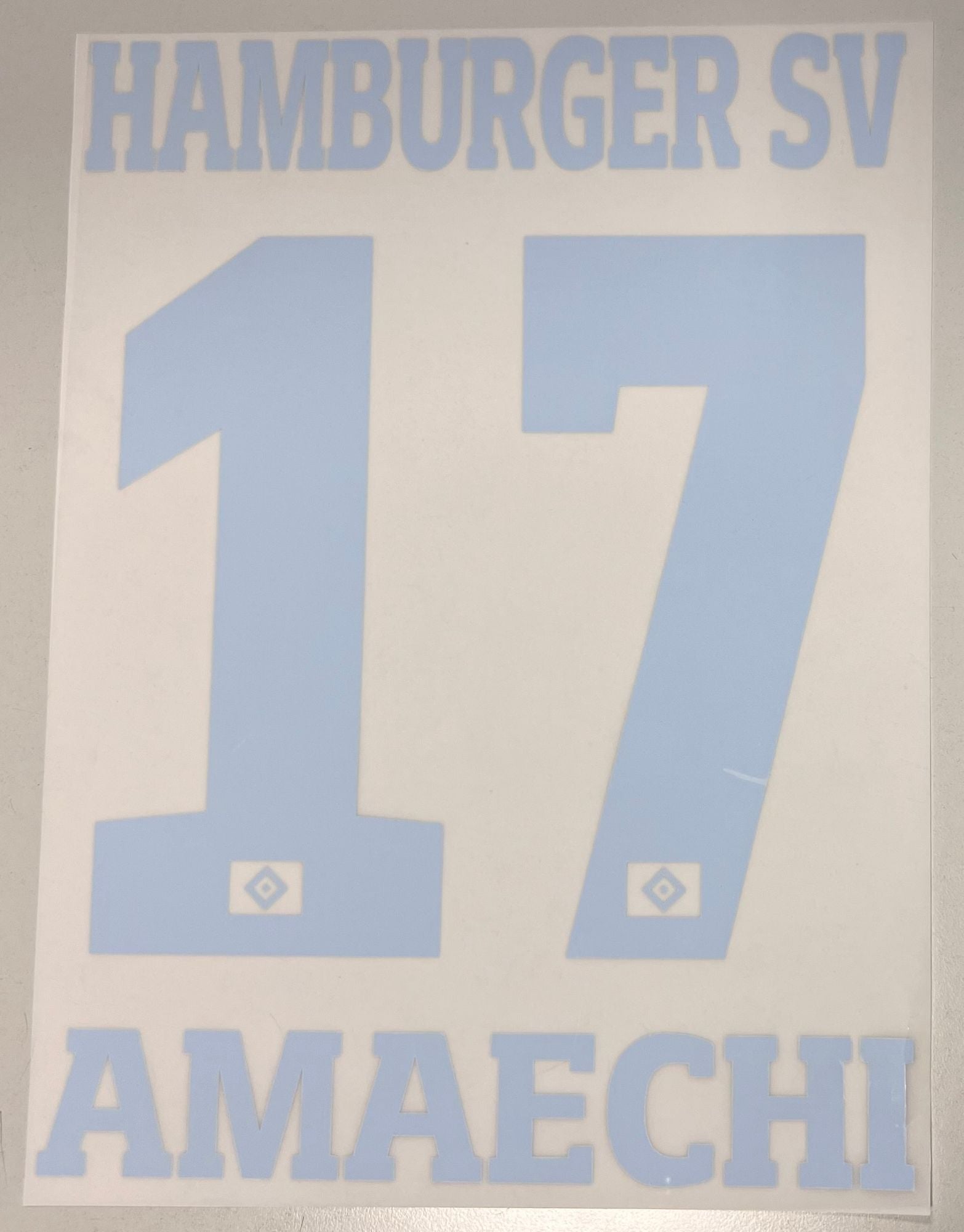 Original Trikot-Flock Hamburger SV 26cm - AMAECHI 17