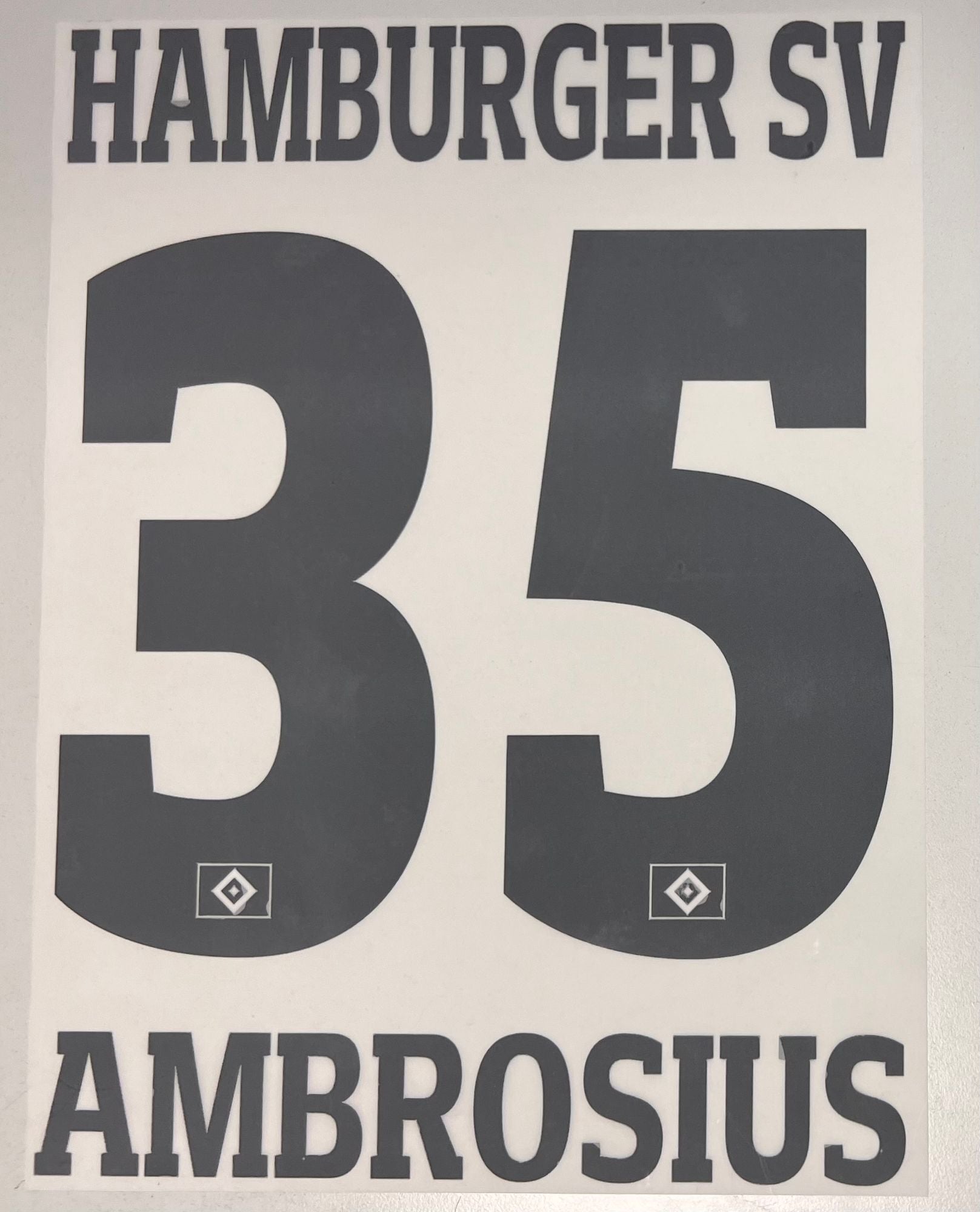 Original Trikot-Flock Hamburger SV 26cm - AMBROSIUS 35