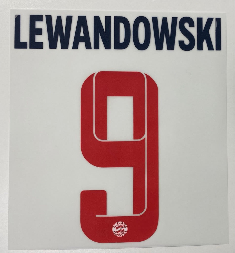 Original FC Bayern München Trikot-Flock 23cm - LEWANDOWSKI 9