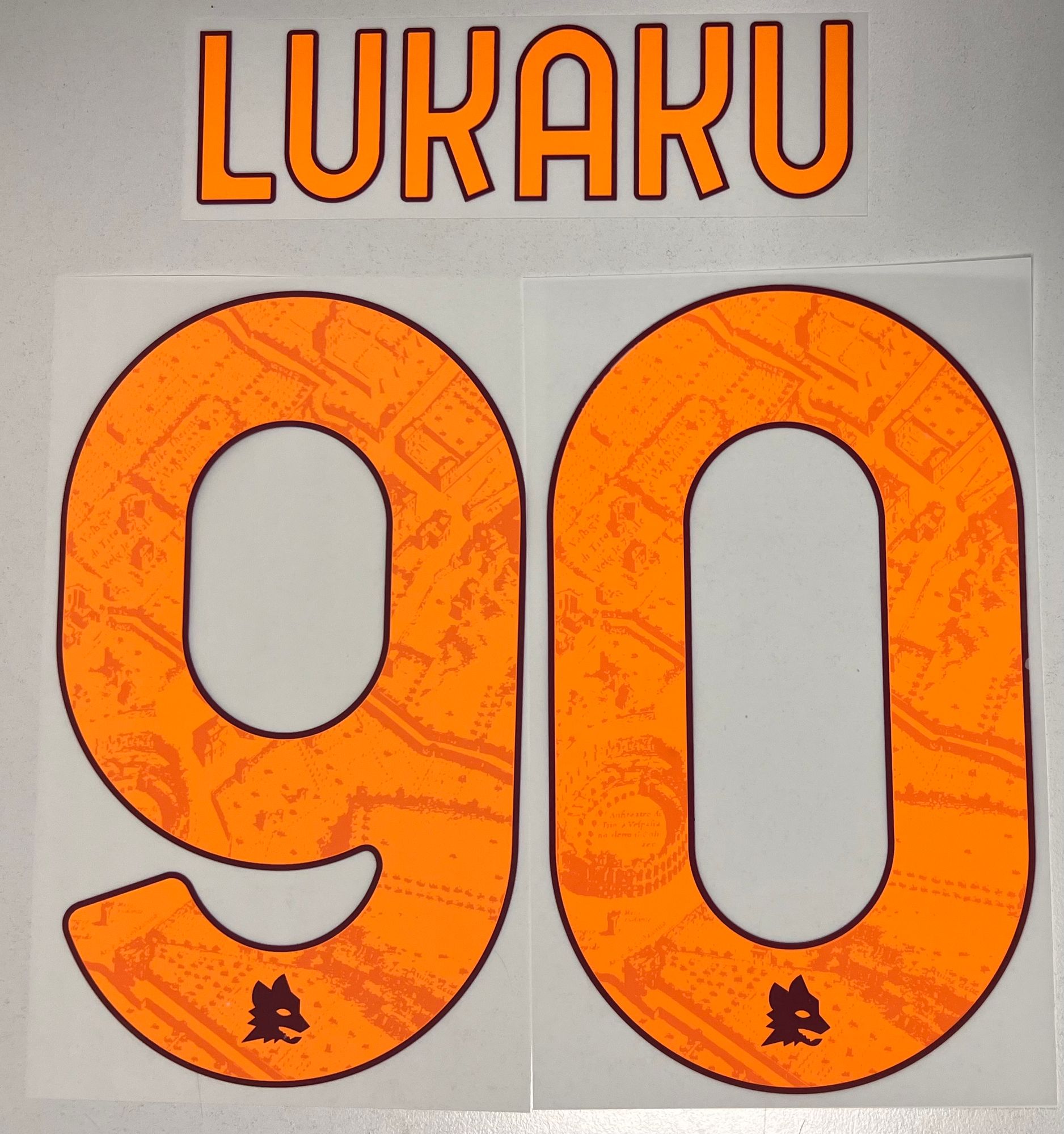 Original AS Rom Trikot-Flock 25cm - LUKAKU 90