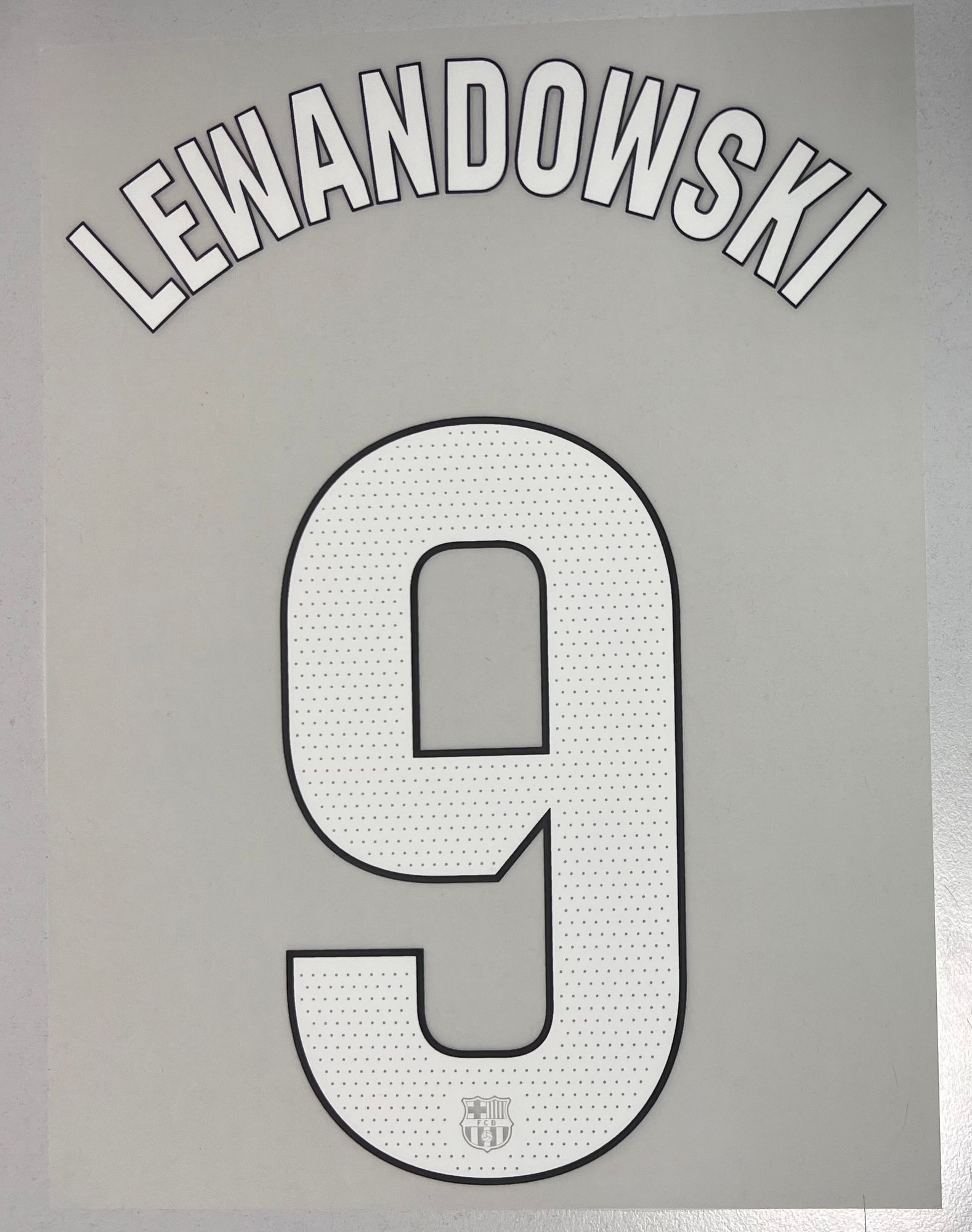 Original FC Barcelona Trikot-Flock 20cm - LEWANDOWSKI 9