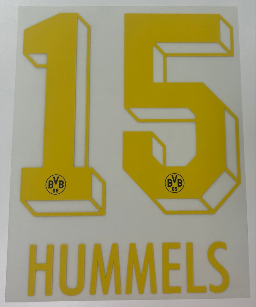 Original BVB Borussia Dortmund Trikot-Flock 26cm - HUMMELS 15