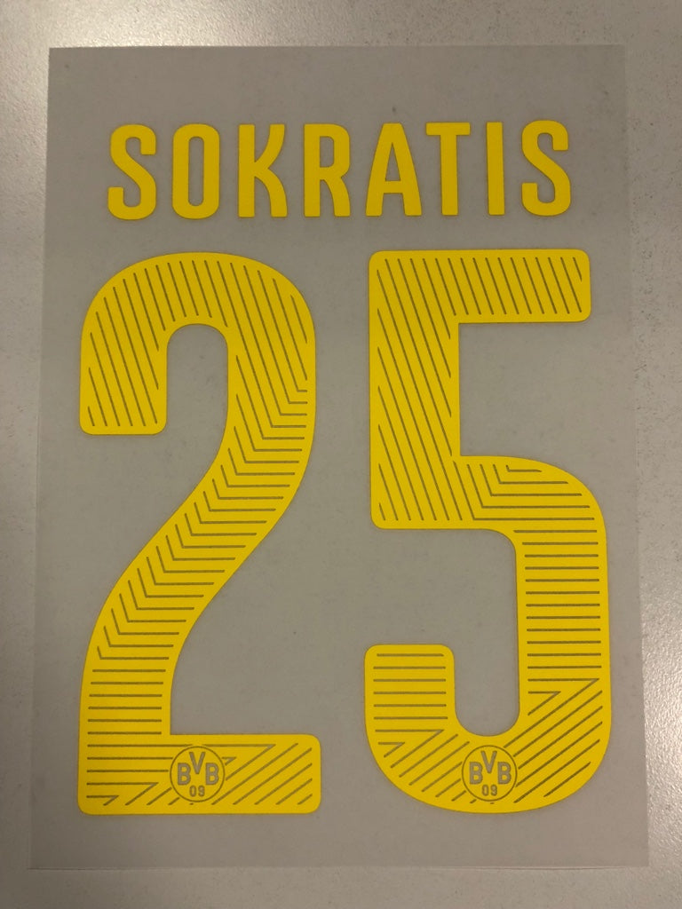 Original BVB Borussia Dortmund Trikot-Flock 17cm - SOKRATIS 25