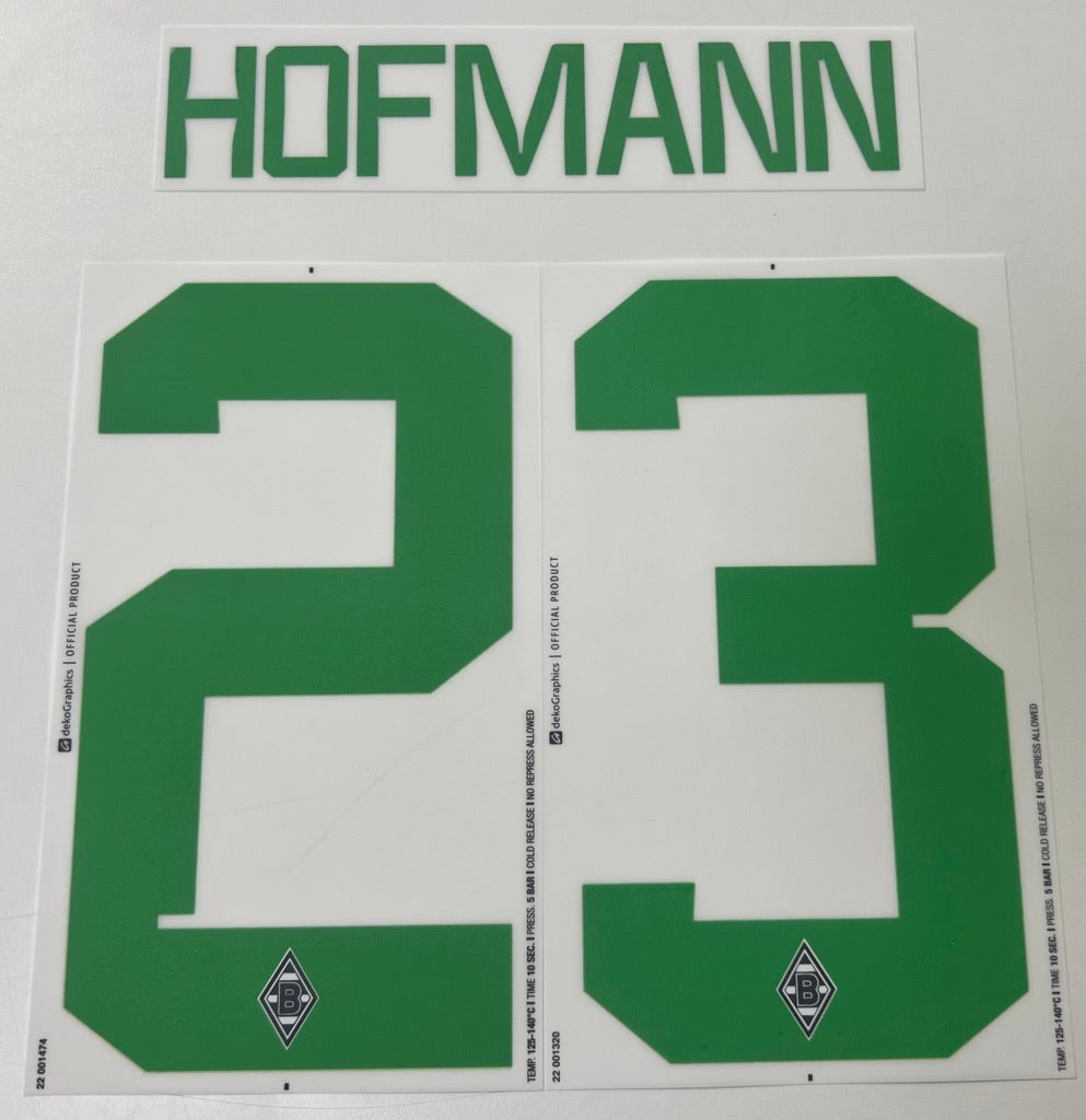 Original Borussia Mönchengladbach 3rd Trikot-Flock 21cm - HOFMANN 23