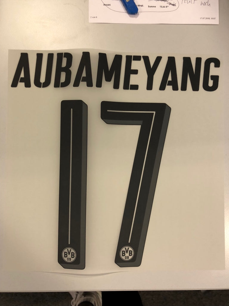 Original BVB Borussia Dortmund Trikot-Flock 20cm - AUBAMEYANG 17