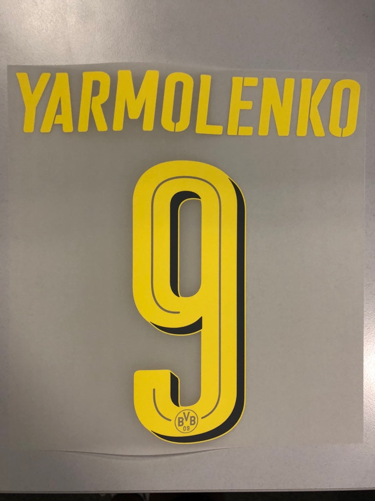 Original BVB Borussia Dortmund Trikot-Flock 20cm - YARMOLENKO 9