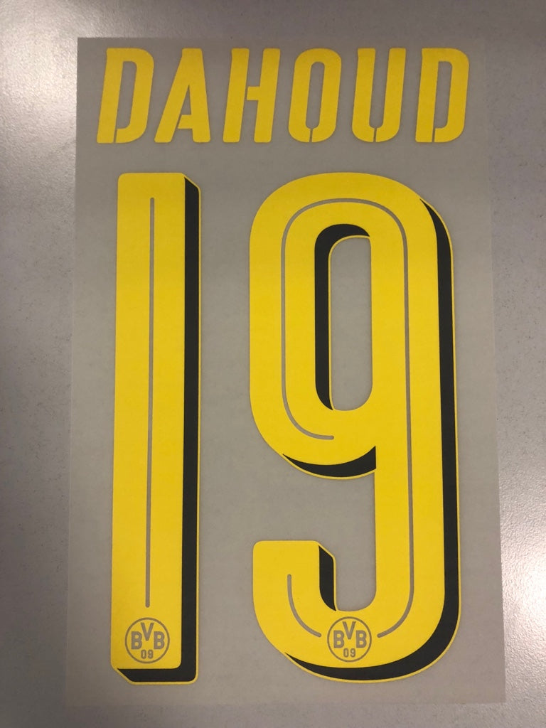 Original BVB Borussia Dortmund Trikot-Flock 20cm - DAHOUD 19