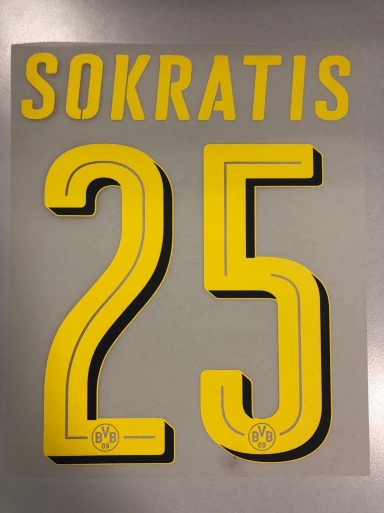 Original BVB Borussia Dortmund Trikot-Flock 20cm - SOKRATIS 25