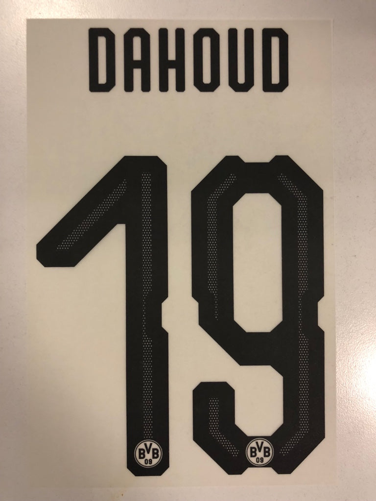 Original BVB Borussia Dortmund Trikot-Flock 20cm - DAHOUD 19