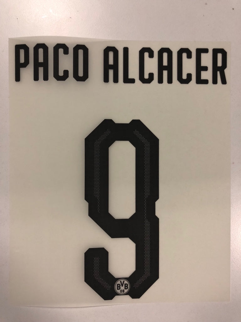 Original BVB Borussia Dortmund Trikot-Flock 20cm - PACO ALCACER 9