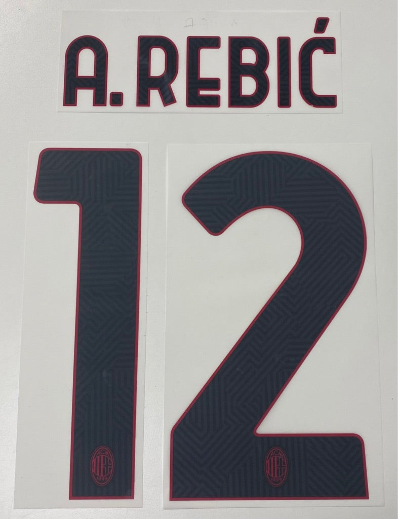 Original AC Mailand Trikot-Flock 25cm - A. REBIC 12