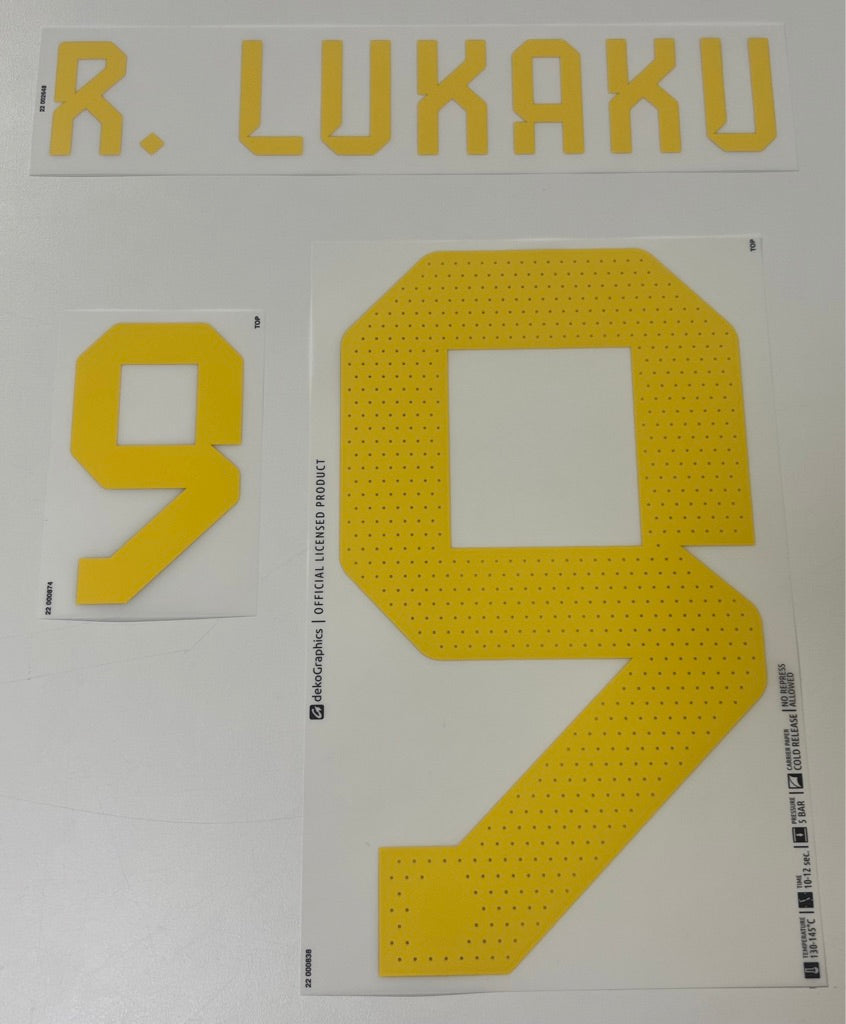 Original Trikot-Flock Belgien 26cm - R. LUKAKU 9