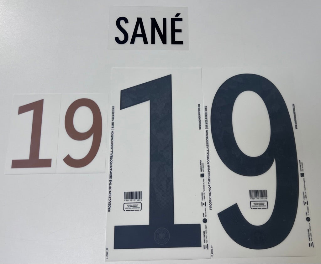 Original WM 22 DFB Deutschland Home Trikot-Flock - SANÉ 19