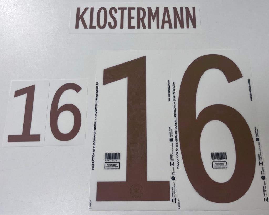 Original WM 22 DFB Deutschland Away Trikot-Flock - KLOSTERMANN 16