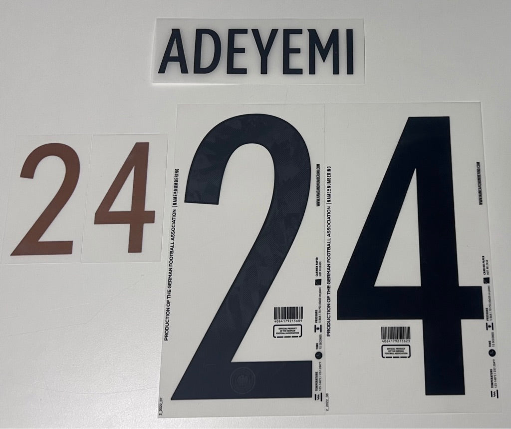 Original WM 22 DFB Deutschland Home Trikot-Flock - ADEYEMI 24