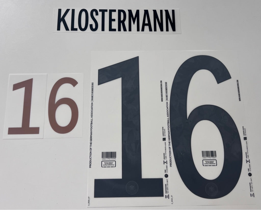 Original WM 22 DFB Deutschland Home Trikot-Flock - KLOSTERMANN 16