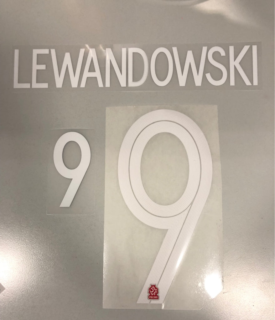 Original Polen Trikot-Flock 25cm - LEWANDOWSKI 9