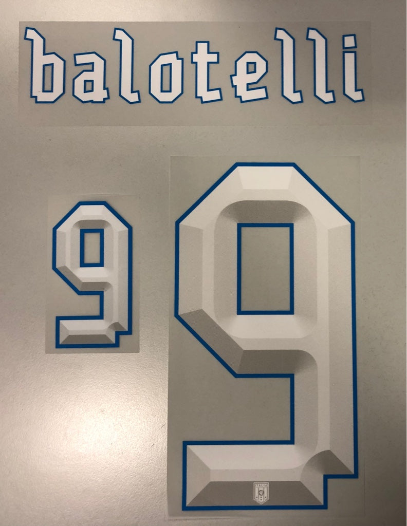 Original Trikot-Flock Italien 25cm - BALOTELLI 9