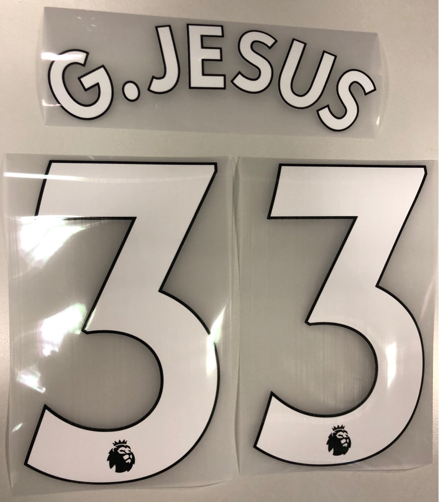 Original Trikot-Flock Premier League 23cm - G. JESUS 33