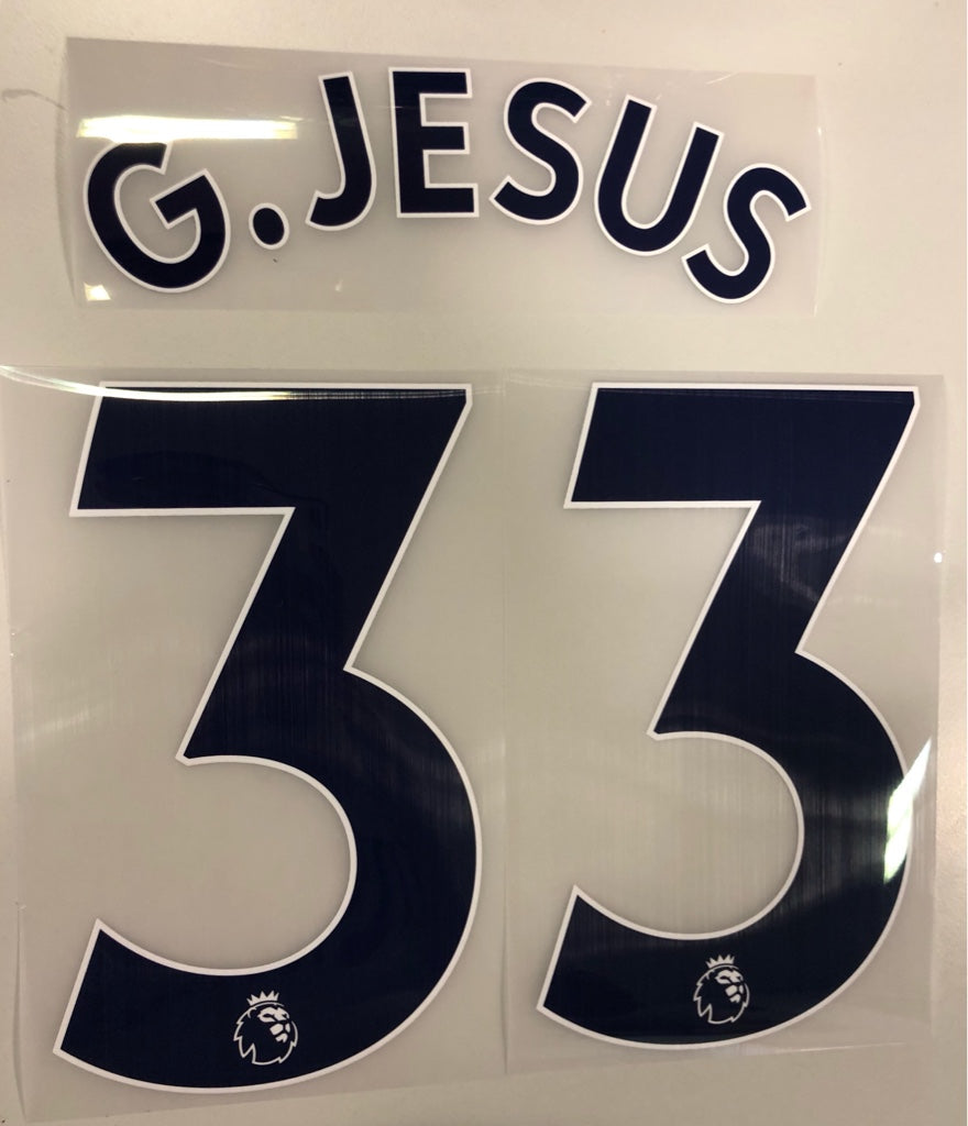 Original Trikot-Flock Premier League 23cm - G. JESUS 33