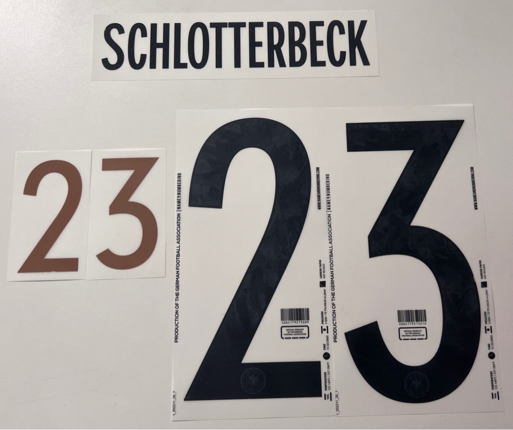 Original WM 22 DFB Deutschland Home Trikot-Flock - SCHLOTTERBECK 23