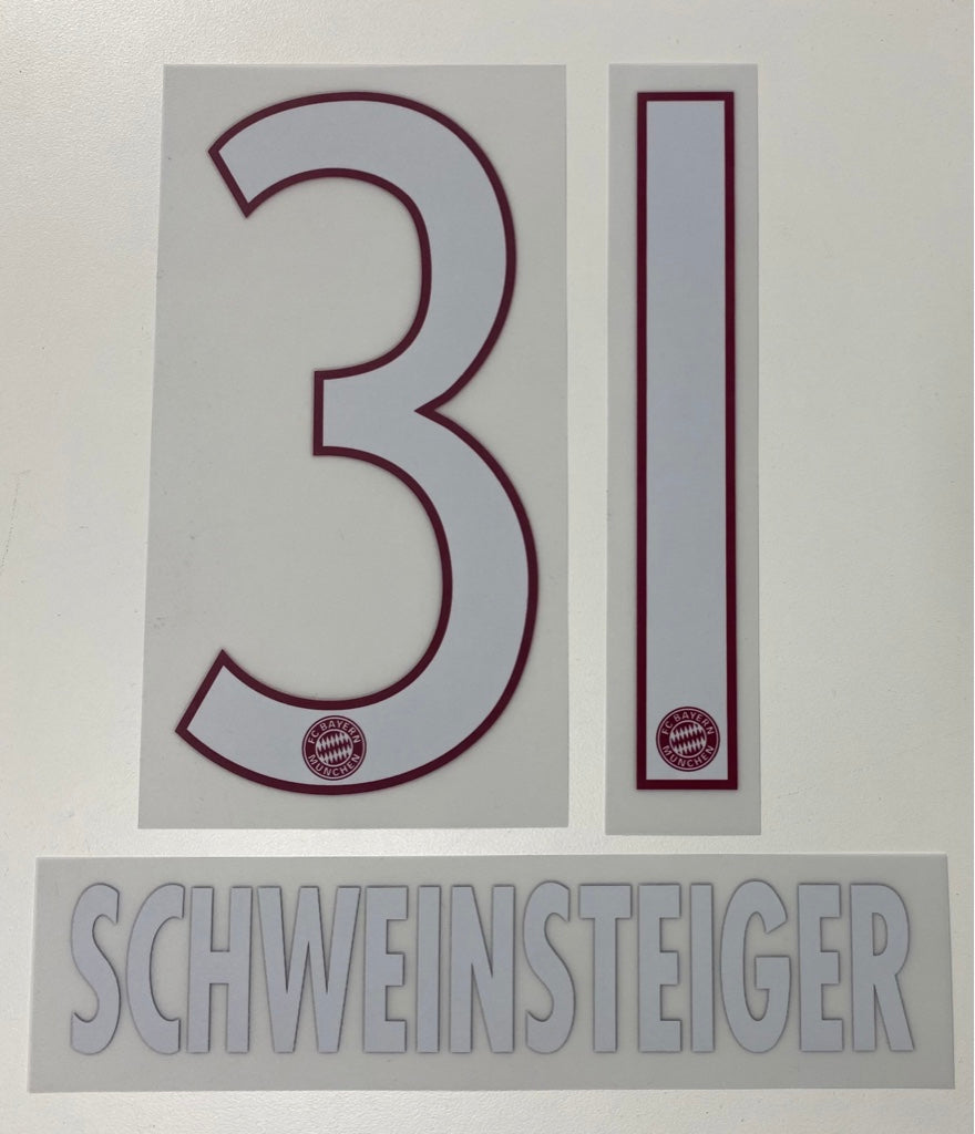 Original FC Bayern München Trikot-Flock 17cm - SCHWEINSTEIGER 31