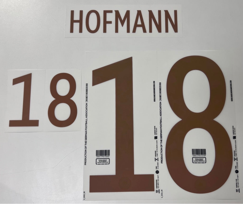 Original WM 22 DFB Deutschland Away Trikot-Flock - HOFMANN 18