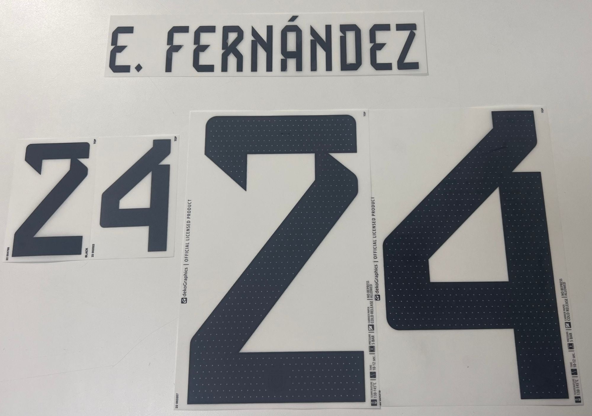 Original Trikot-Flock ARGENTINIEN WM 2022 26cm - E. FERNÁNDEZ 24