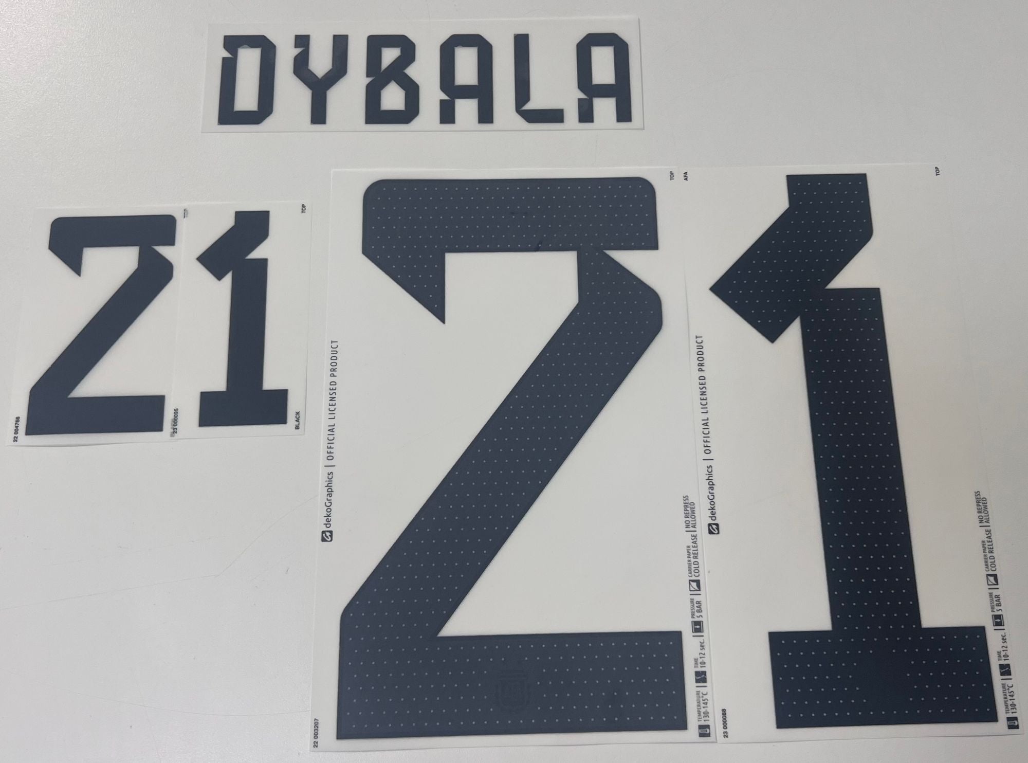 Original Trikot-Flock ARGENTINIEN WM 2022 26cm - DYBALA 21