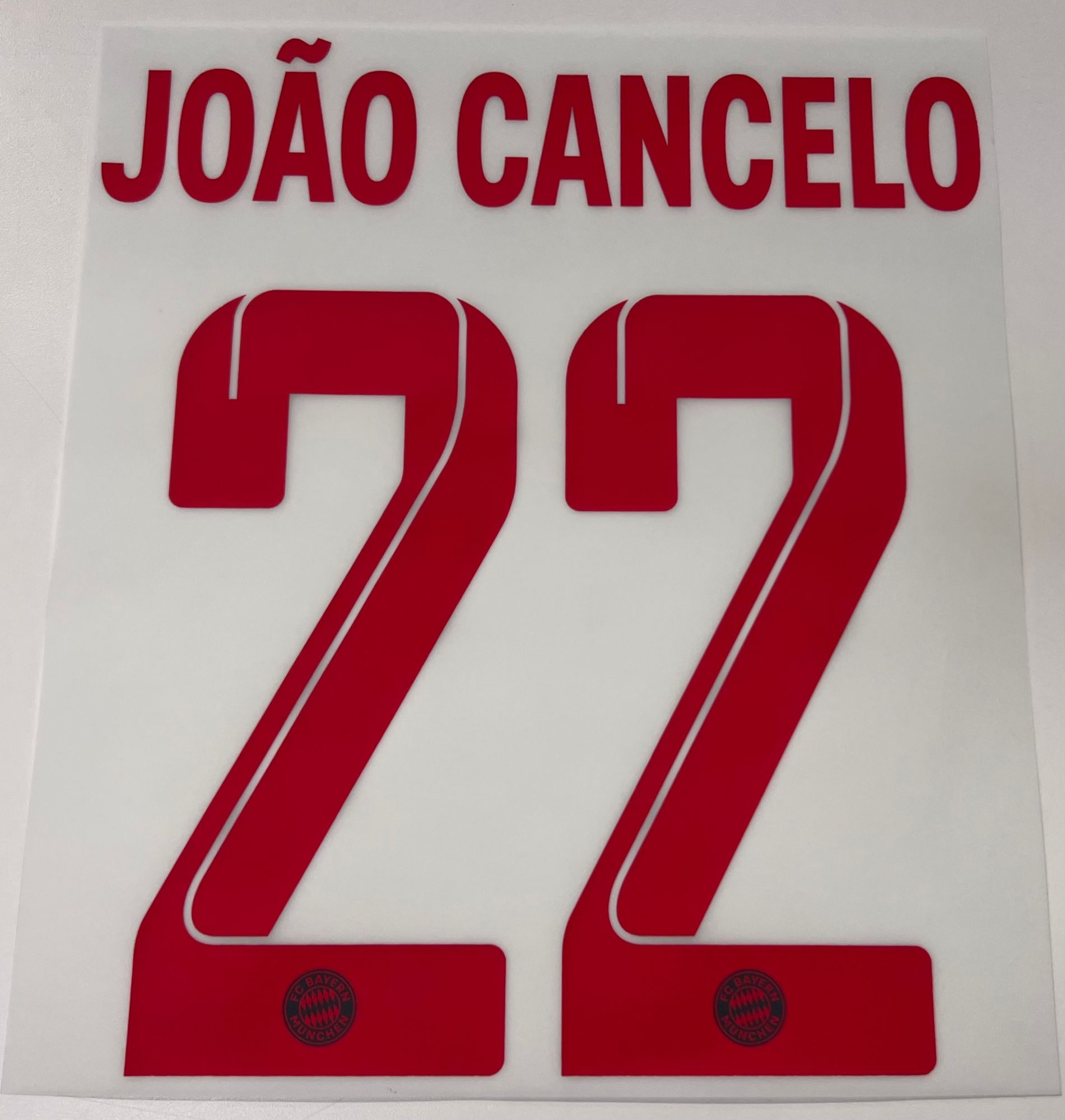 Original FC Bayern München Trikot-Flock 23cm - JOAO CANCELO 22