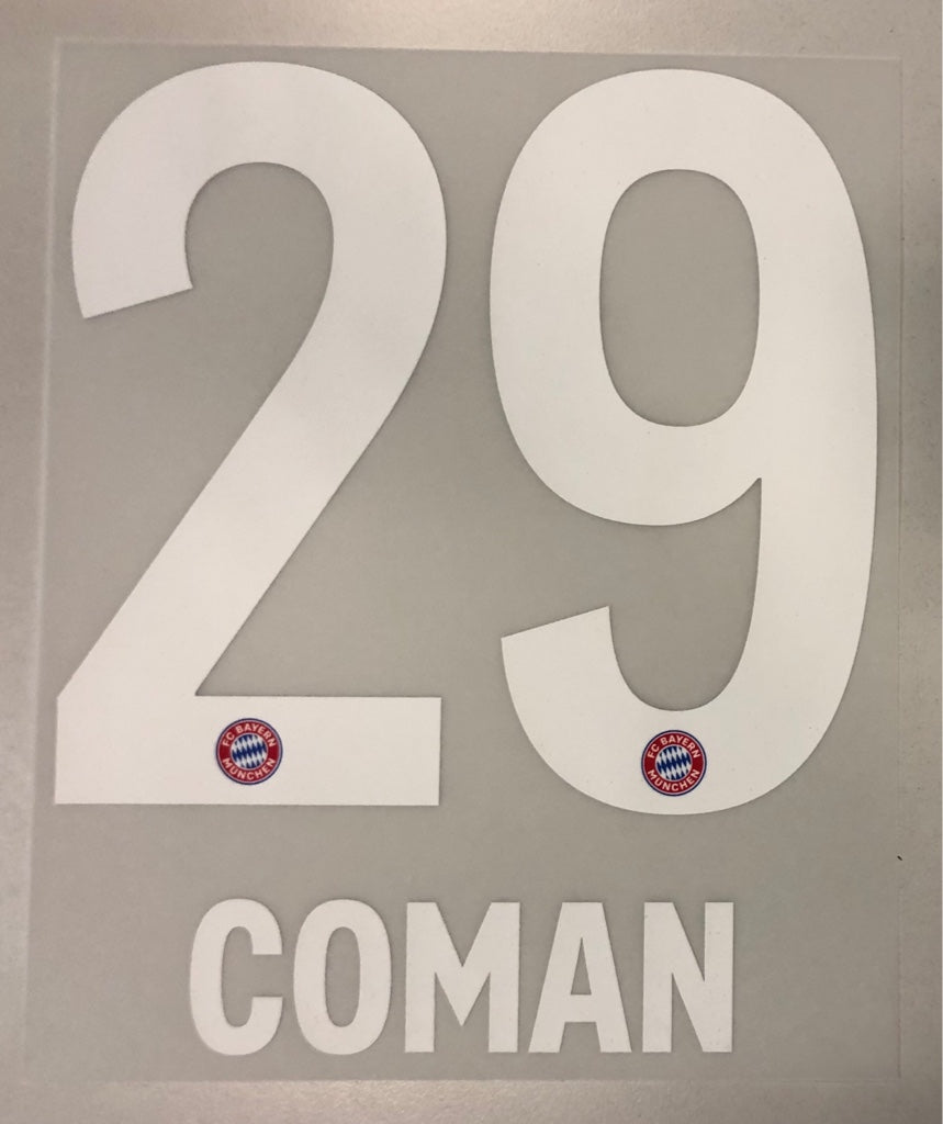 Original FC Bayern München Trikot-Flock 17cm - COMAN 29