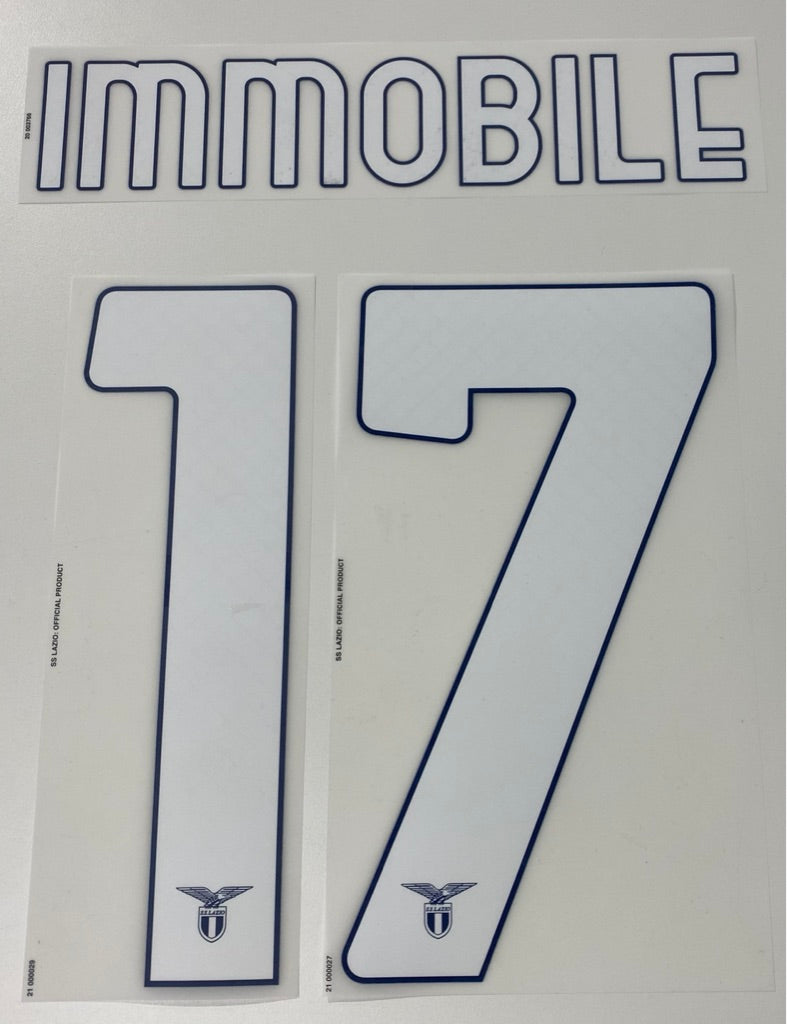 Original S.S. Lazio Rom Trikot-Flock 25cm - IMMOBILE 17