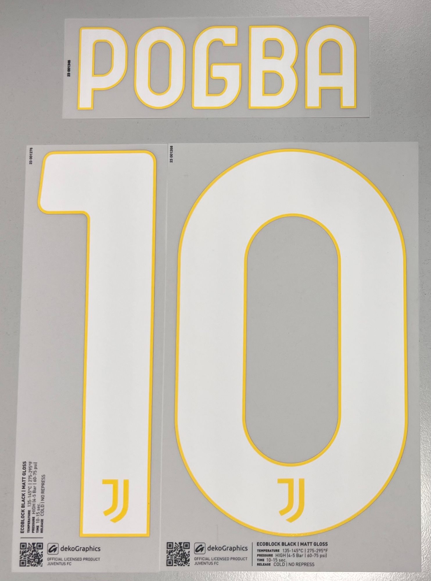 Original Juventus Turin Trikot-Flock 20cm - POGBA 10