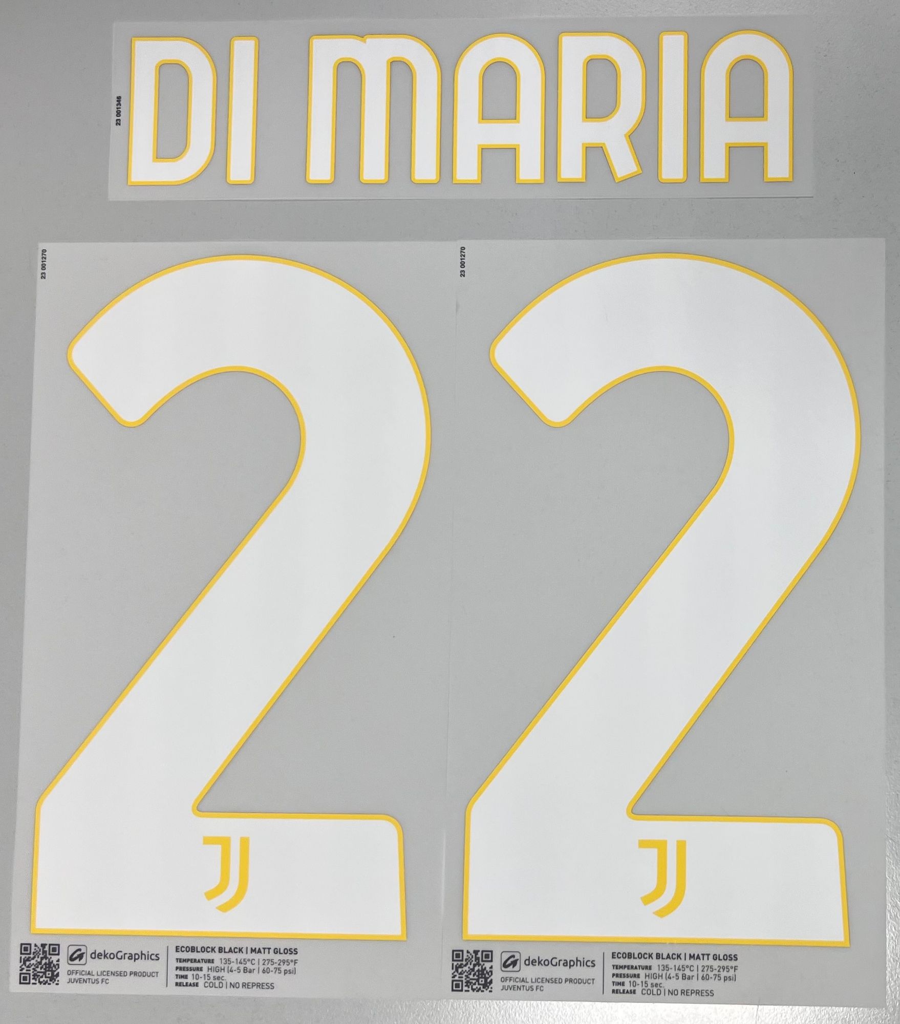 Original Juventus Turin Trikot-Flock 20cm - DI MARIA 22