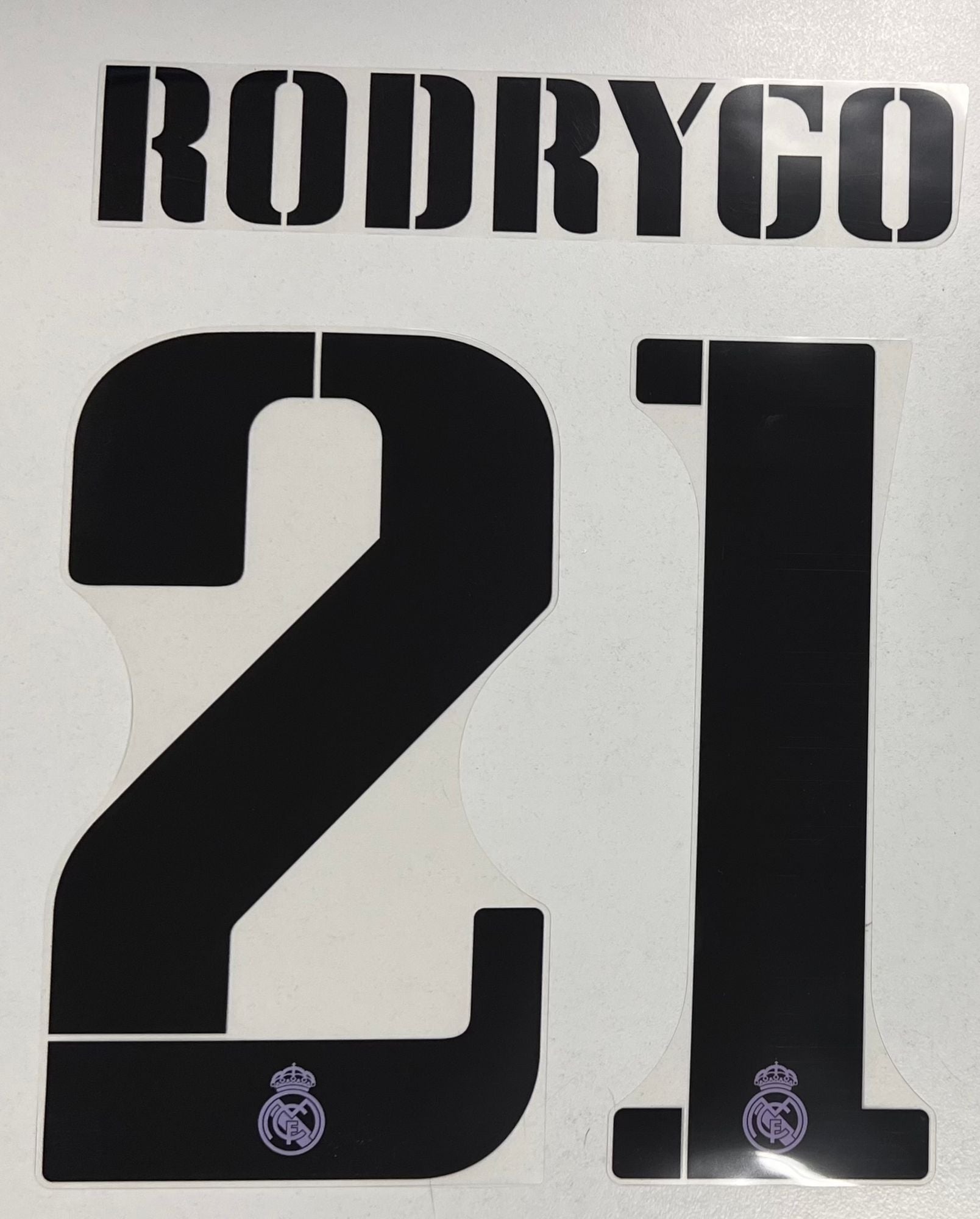 Original Real Madrid Trikot-Flock 26cm - RODRYGO 21