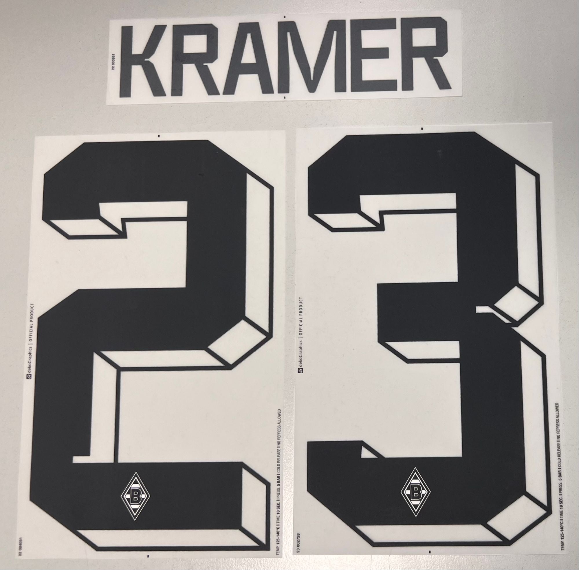 Original Borussia Mönchengladbach Home Trikot-Flock 21cm - KRAMER 23