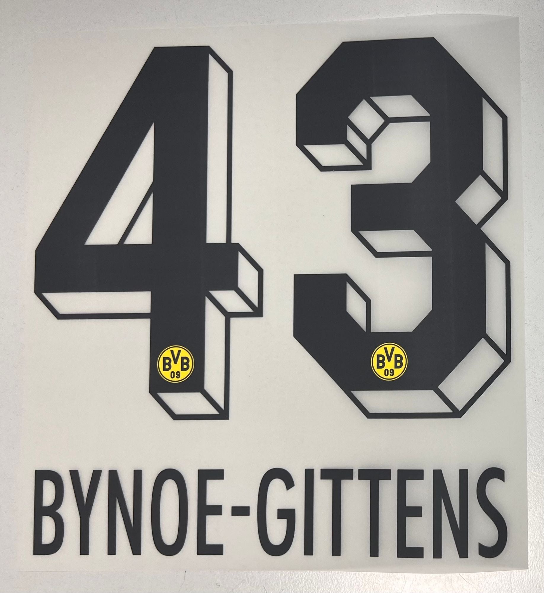 Original BVB Borussia Dortmund Trikot-Flock 20cm - BYNOE-GITTENS 43