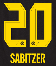 Original BVB Borussia Dortmund Trikot-Flock - SABITZER 20