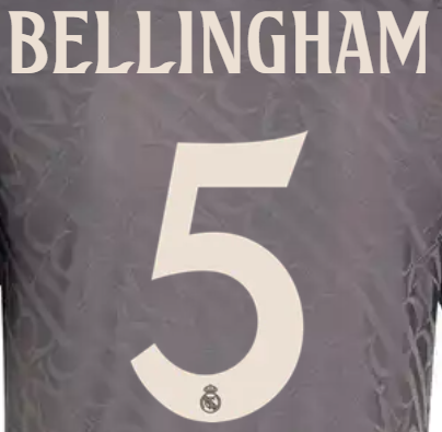 Original Real Madrid 3rd Trikot-Flock 26cm - BELLINGHAM 5