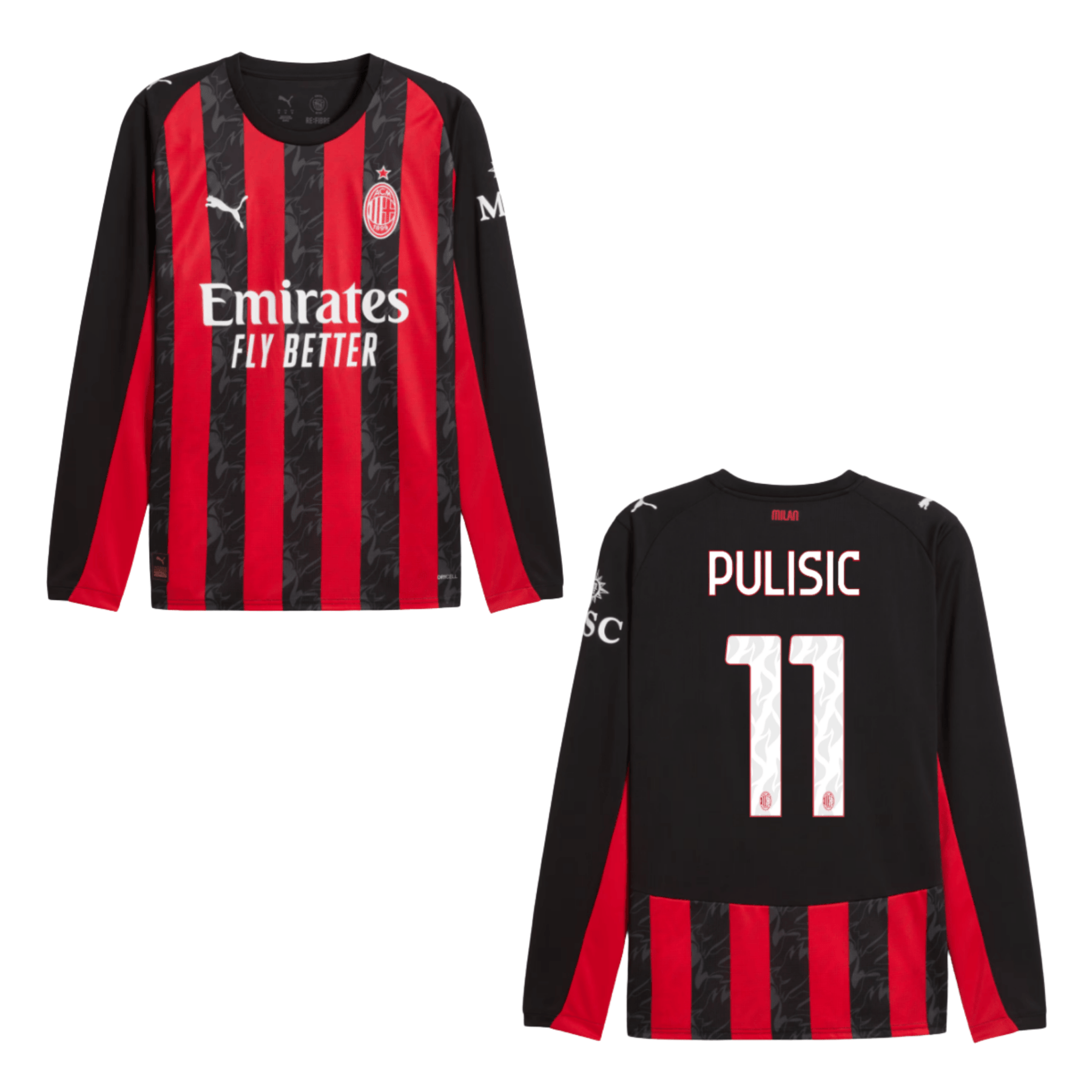 ACM AC MAILAND Trikot Home Herren langarm 25 / 26 - PULISIC 11 - sportiger.de
