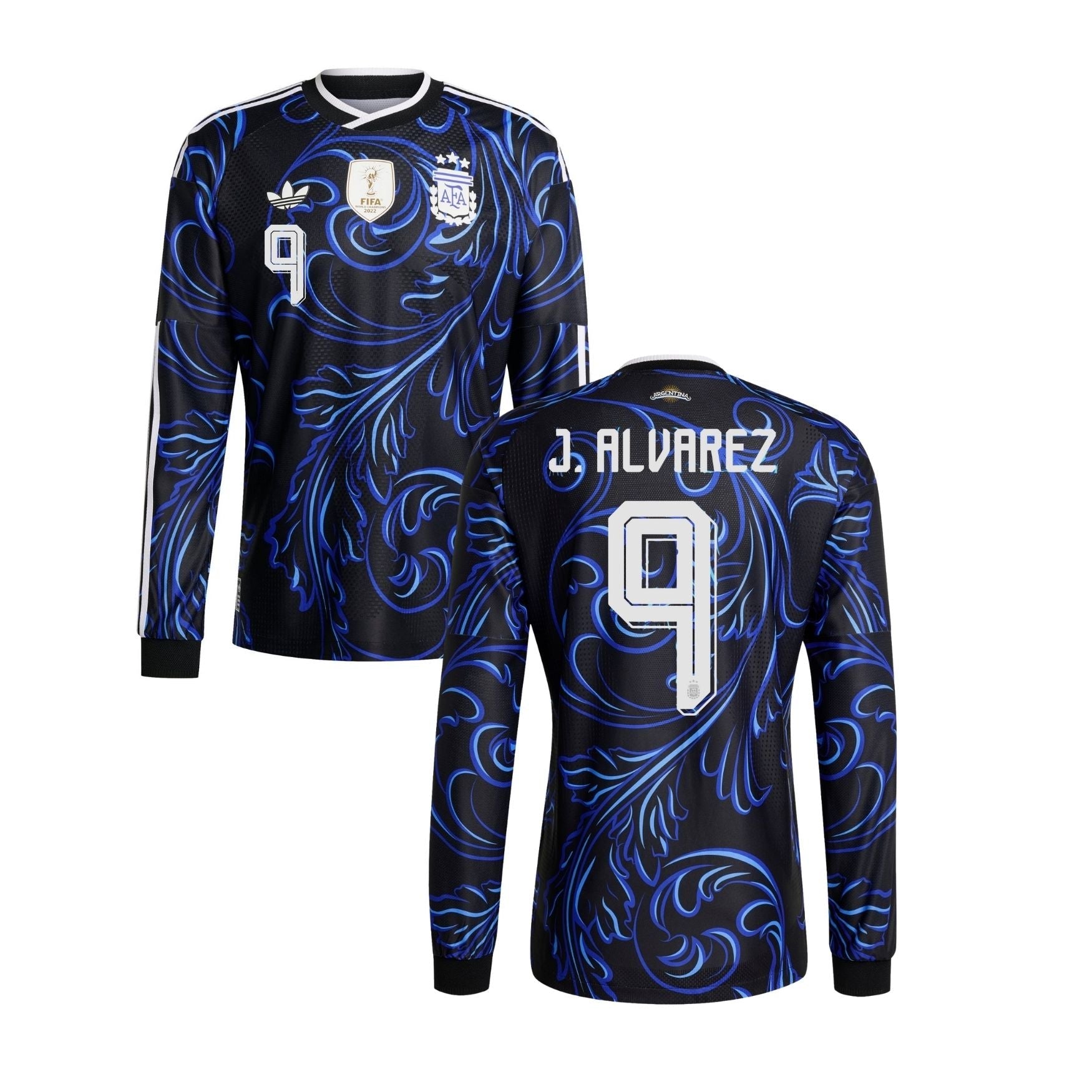 AFA ARGENTINA AUTHENTIC Camiseta de visitante hombres manga larga Mundial 2026 - J. ÁLVAREZ 9 - sportiger.de