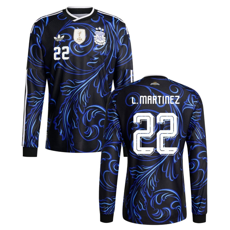 AFA ARGENTINA AUTHENTIC Camiseta de visitante hombres manga larga Mundial 2026 - L. MARTINEZ 22 - sportiger.de
