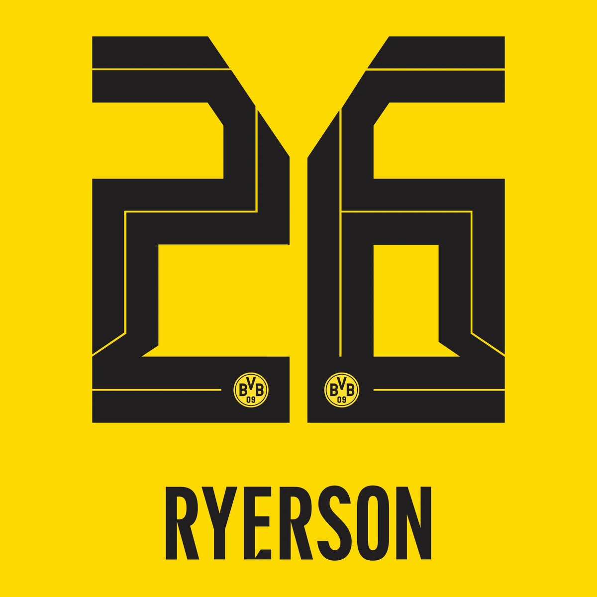 Camiseta original - Flock BVB BORUSSIA DORTMUND Local 26 / 27 - #26 RYERSON