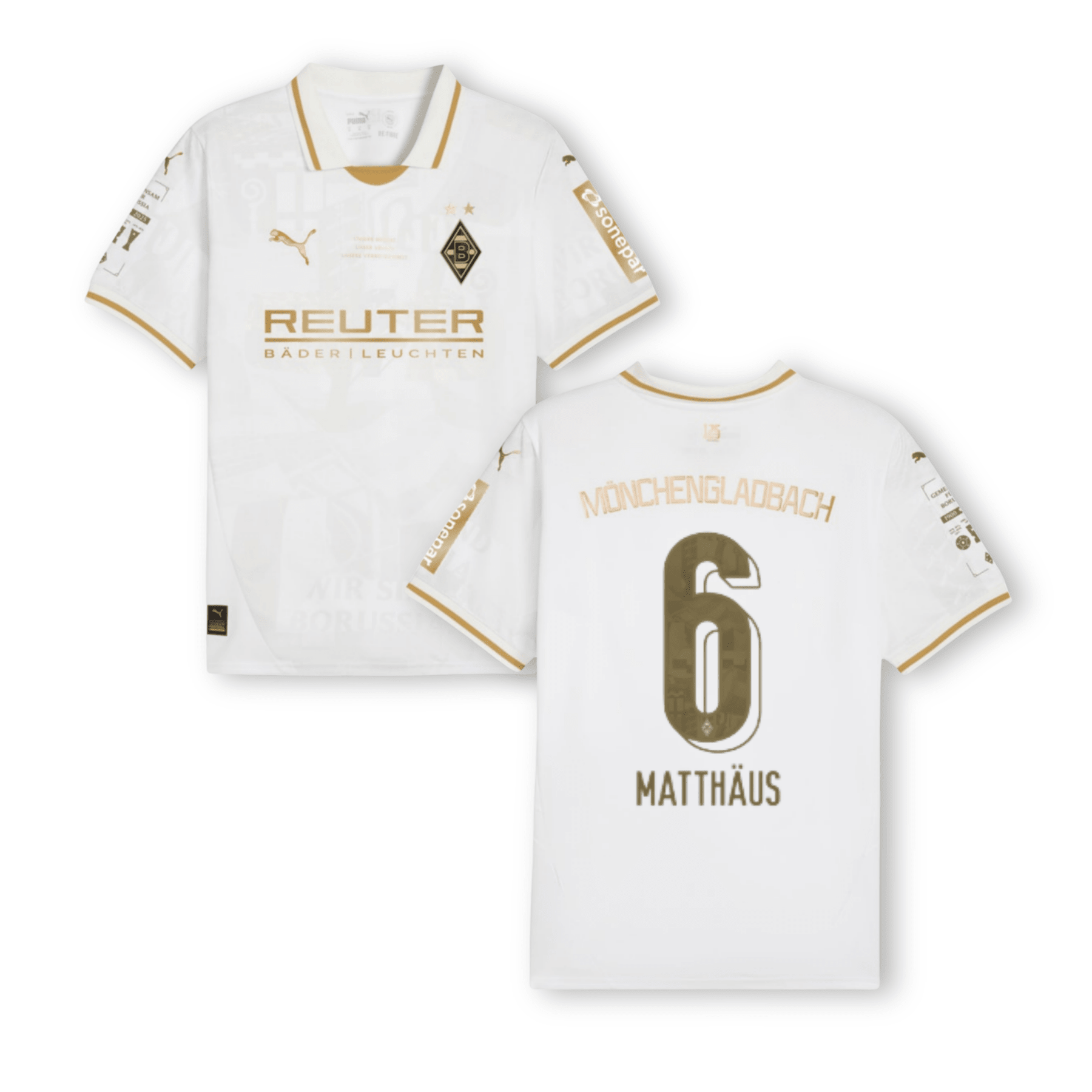 BMG BORUSSIA MÖNCHENGLADBACH Trikot 125 Jahre Anniversary Herren 25 / 26 - MATTHÄUS 6 (Legend) - sportiger.de