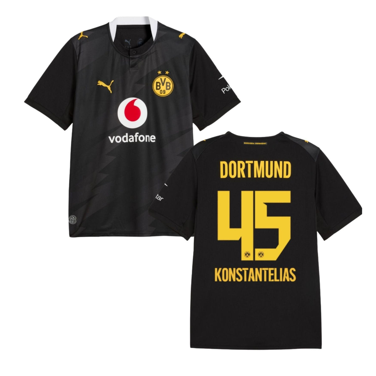 BVB BORUSSIA DORTMUND Maglia Away Bambini 26 / 27 - KONSTANTELIAS 45 - sportiger.de