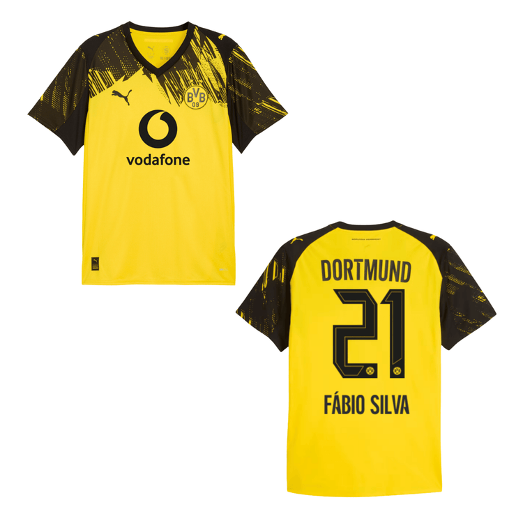 BVB BORUSSIA DORTMUND Trikot Home Herren 25 / 26 - FÁBIO SILVA 21 - sportiger.de
