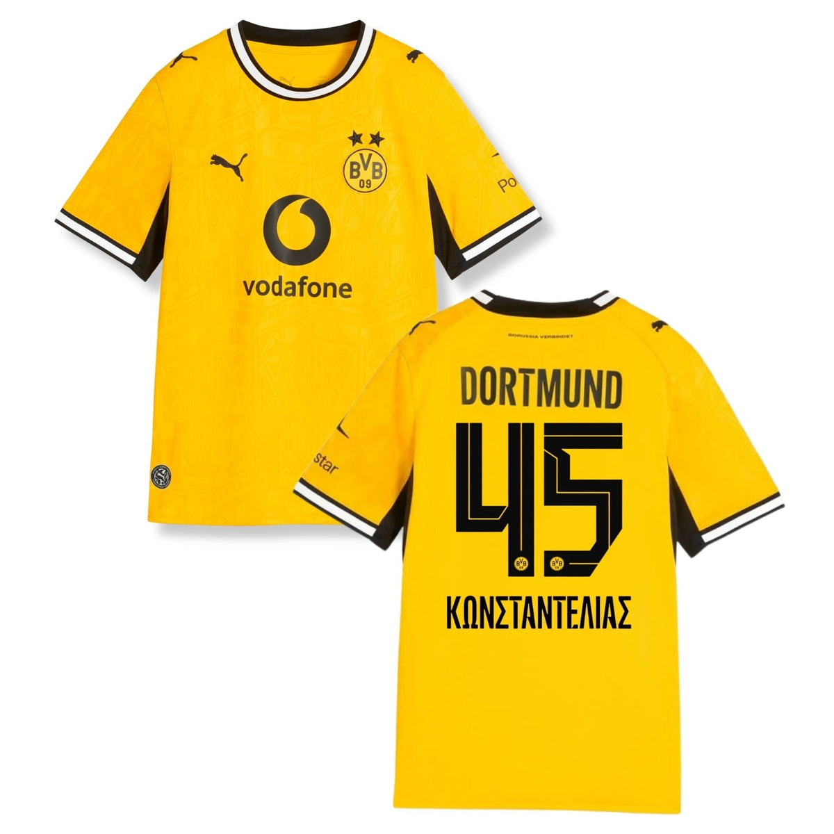 BVB BORUSSIA DORTMUND Trikot Home Herren 26 / 27 - KΩNΣTANTEΛIAΣ 45 (KONSTANTELIAS 45 griechisch) - sportiger.de