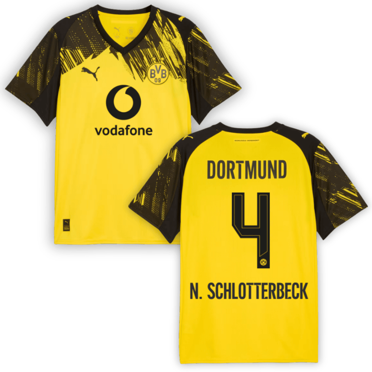 BVB BORUSSIA DORTMUND Trikot Home Kinder 25 / 26 - N. SCHLOTTERBECK 4 - sportiger.de