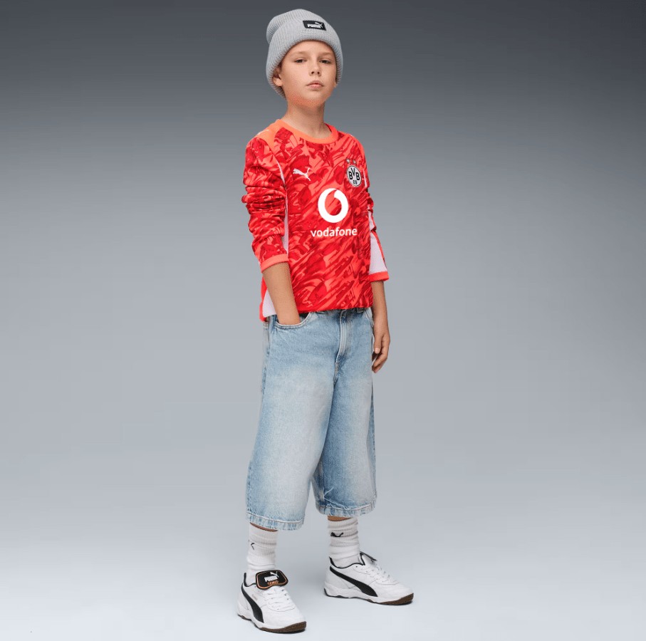 BVB BORUSSIA DORTMUND Trikot Torwart Kinder rot 25 / 26 - KOBEL 1 - sportiger.de